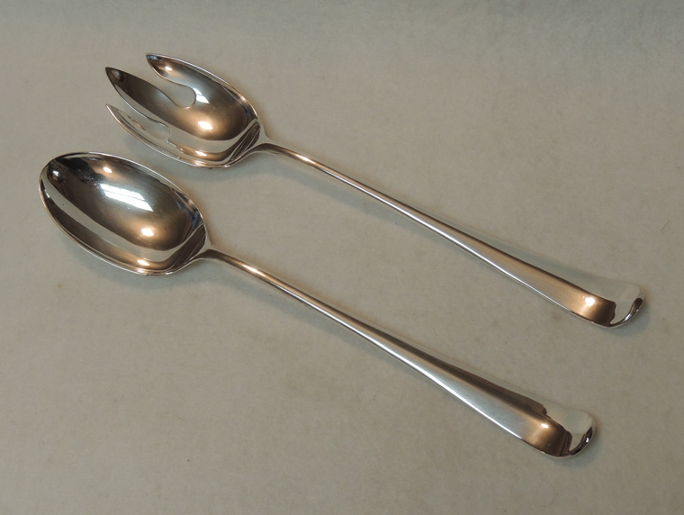 Vintage Oversized 13" Silver Plated Buffet Salad Server Spoon / Fork