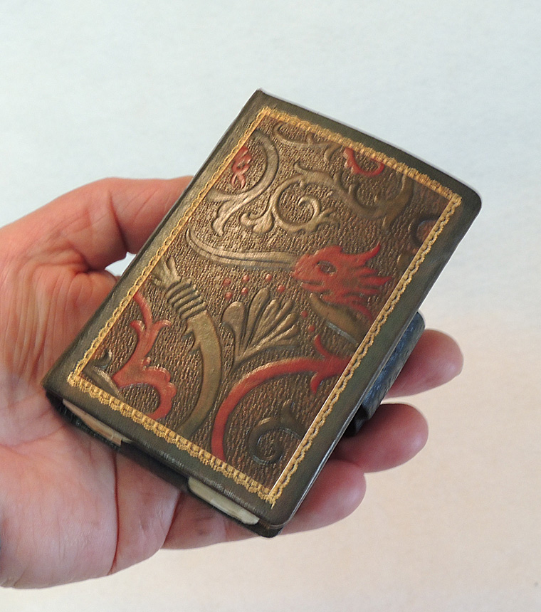 Vintage Tooled Leather Playing Card Holder With 2 Unused Decks Wrapped
